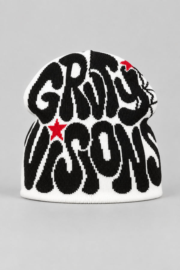 Bonnet Y2K 'Groovy Visions' noir et blanc