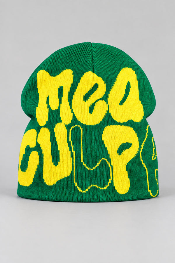 Bonnet Y2K 'Mea Culpa' jaune et vert