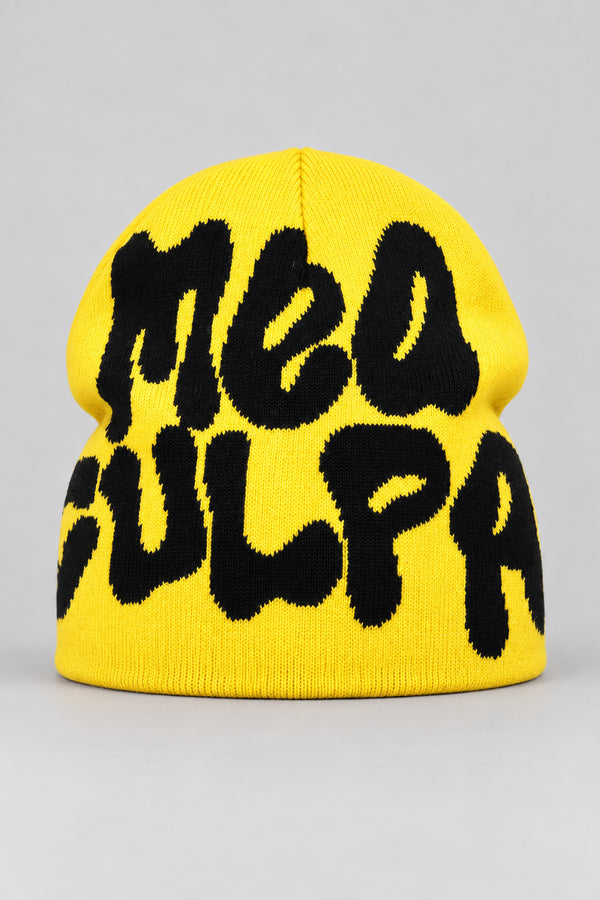 Bonnet Y2K 'Mea Culpa' noir et jaune