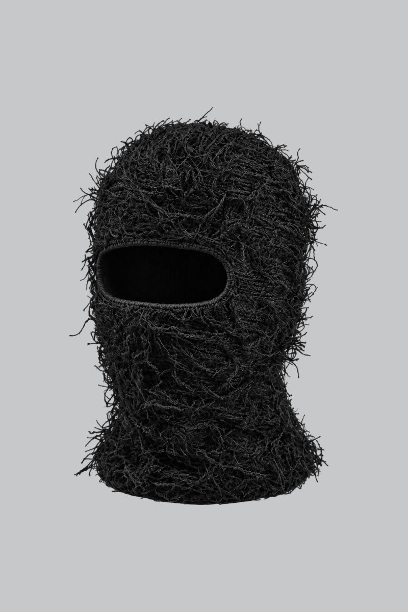 Cagoule Tricotée Camouflage Noir — vue studio sur fond gris