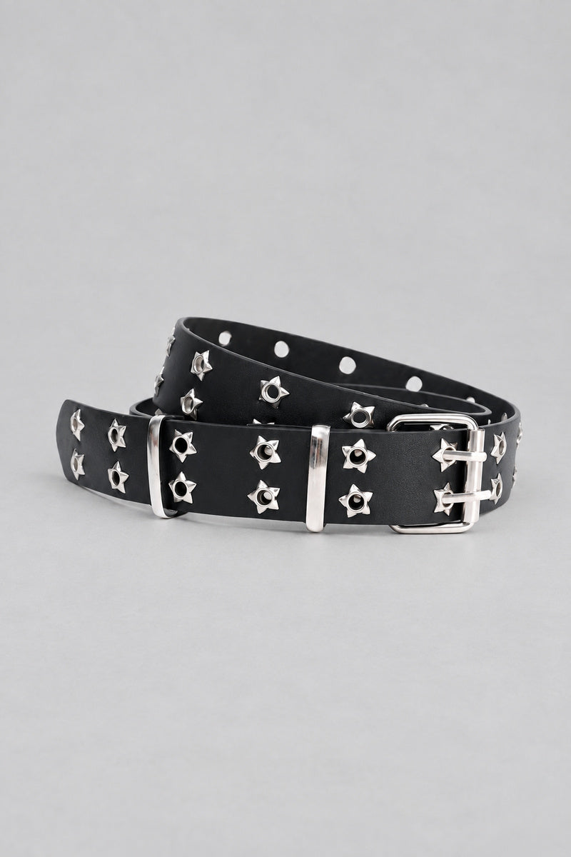 Ceinture Étoiles Céleste — seule sur fond gris studio