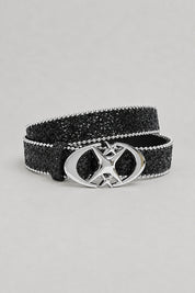 Ceinture Strass Gothique — seule sur fond gris studio