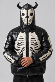 Doudoune Skull Dark — capuche fermée, Y2K CLUB