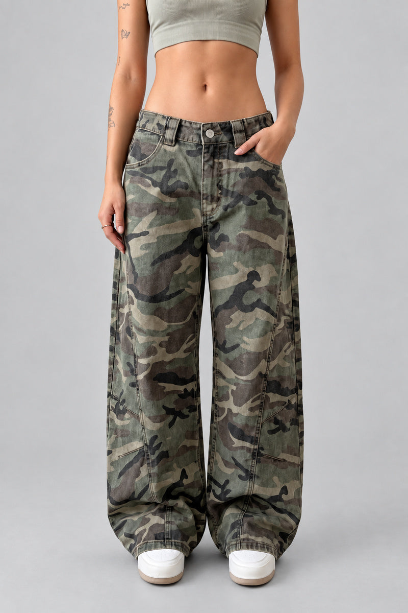 Jean Camouflage Skater — vue de face, Y2K CLUB