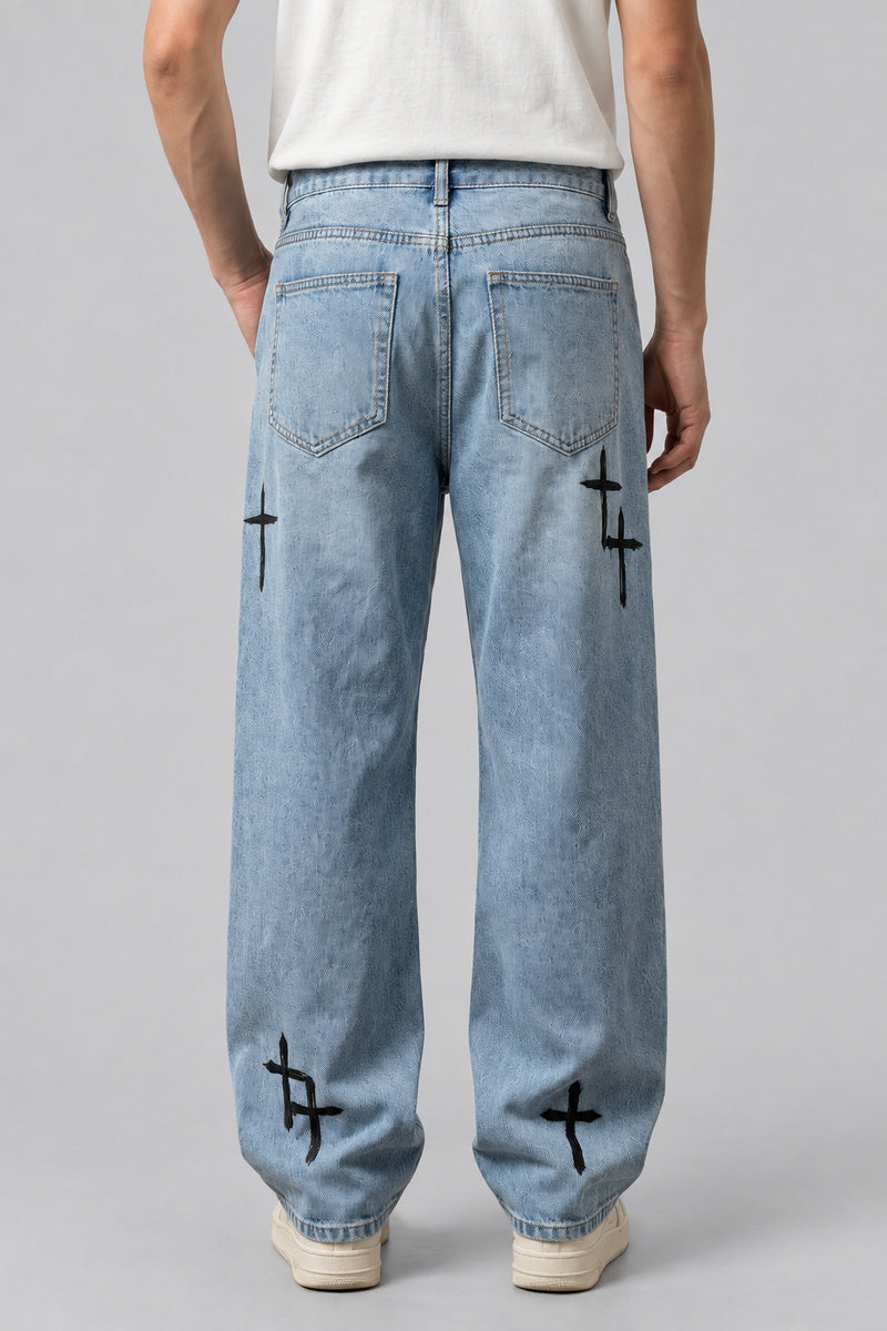 Jean Imprimé Floral Baggy — vue de dos, Y2K CLUB
