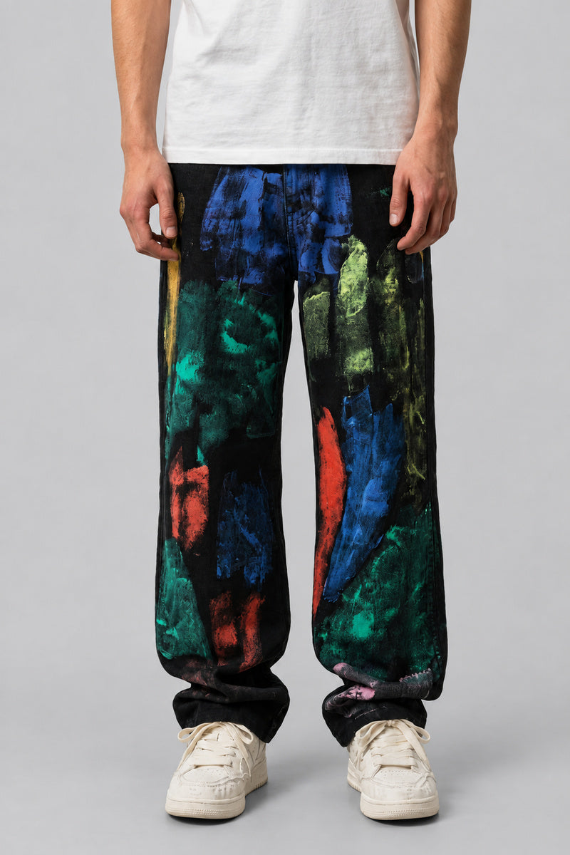 Jean Tie-Dye Rave — vue de face, Y2K CLUB