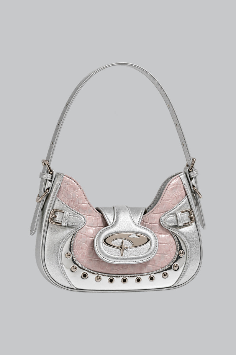 Sac Mini Métallique Y2K Argent — vue studio sur fond gris
