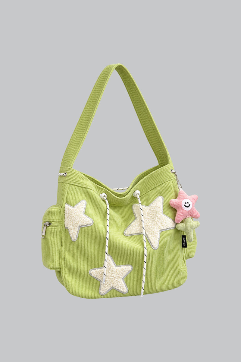 Sac Kawaii Streetwear Vert — vue studio sur fond gris