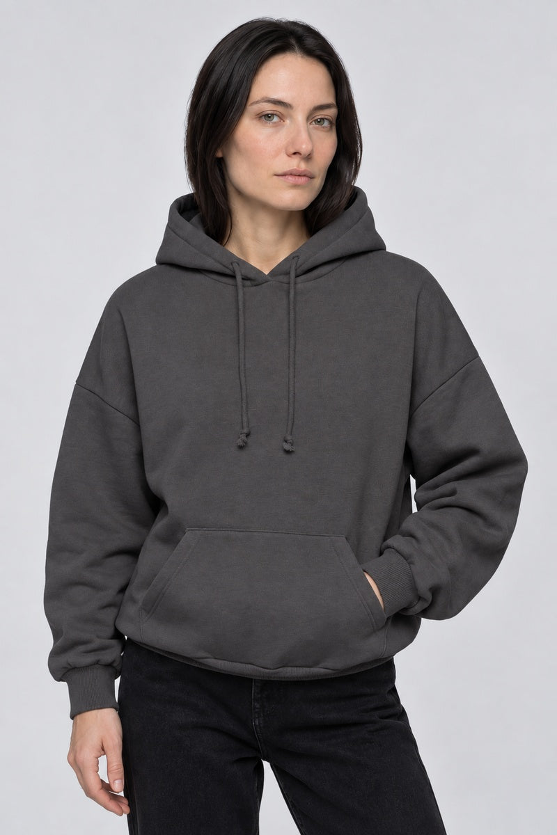Sweat Ange Ailes Brodées gris fonce, vue face — Y2K CLUB