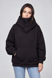 Sweat Col Montant Ninja Techwear, noir col haut, photo studio