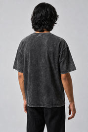 Dos uni du t-shirt gris délavé Wonderful Life, porté par un homme.