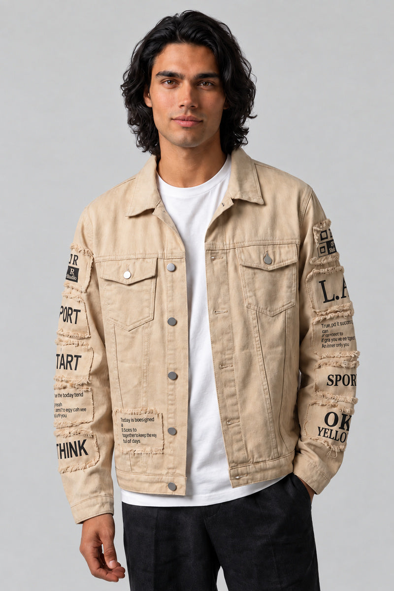 Veste Denim Patchwork — vue de face, Y2K CLUB